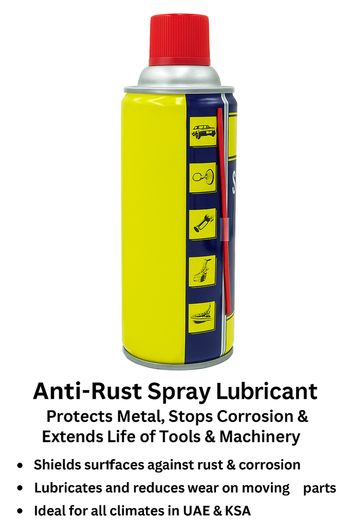 "Anti-Rust Spray Lubricant – Protects Metal, Stops Corrosion & Extends Life of Tools & Machinery"