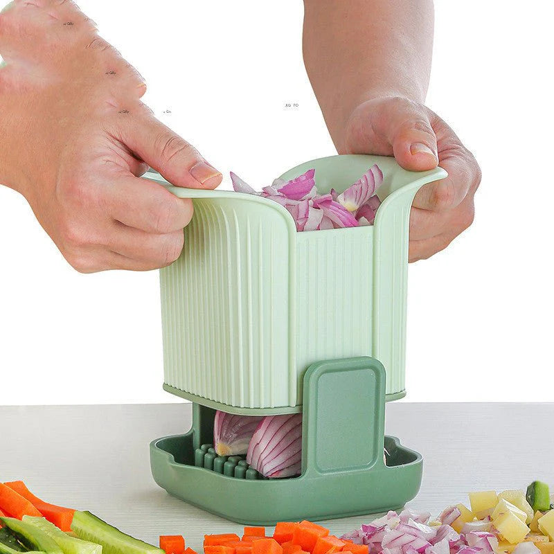 🥔🥒 “Multifunctional Vegetable Chopper – Easy French Fries Cutter, Onion Dicer & Slicer for Fast Kitchen Prep”