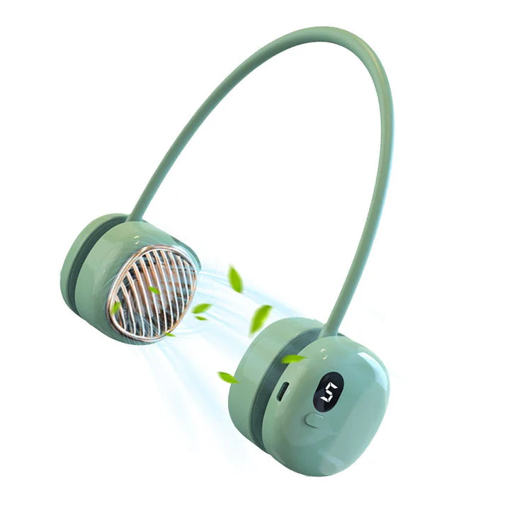"Portable Hanging Neck Fan – 5-Speed Wearable Air Cooler, USB Rechargeable & Hands-Free Comfort for Hot Days" 🌬️❄️